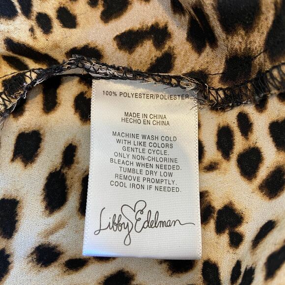 Libby Edelman Leopard Print Gathered Waist Peplum Top - Women's L - Picture 6 of 7